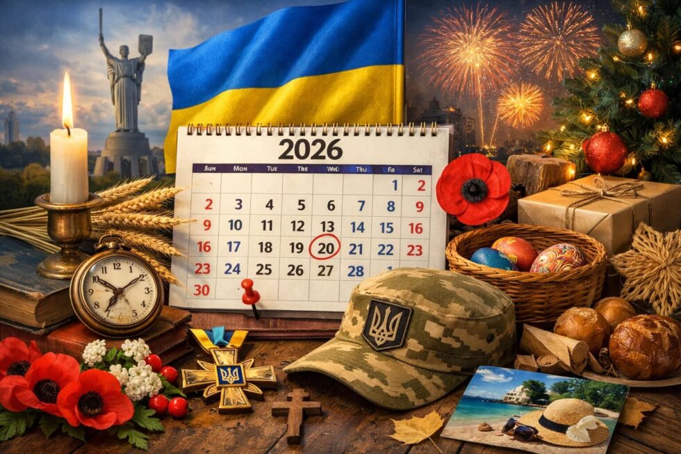 Календар важливих дат України на 2026 рік: державні свята, пам’ятні дні, вихідні та правила переносу робочих днів.