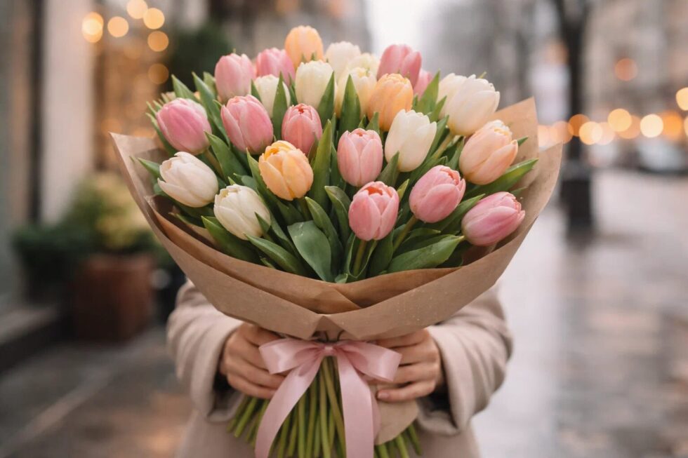Квіти на 8 березня в Києві: актуальні ціни 2026, де купити дешево, огляд ринку тюльпанів та троянд. Порівняння подарунків, адреси магазинів та поради флористів щодо вибору свіжих букетів.