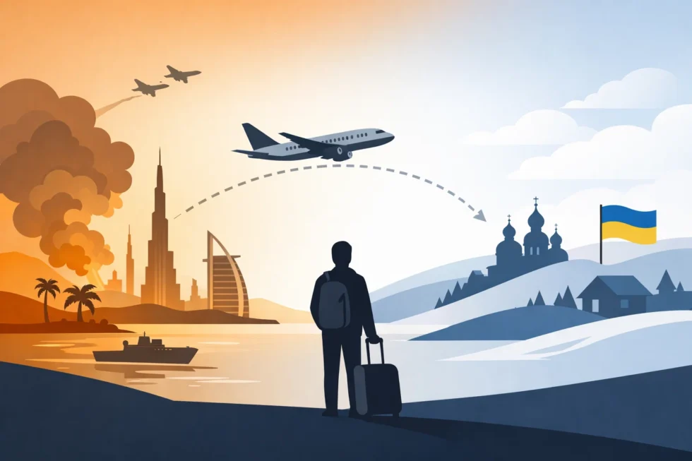 Як виїхати з ОАЕ у березні 2026 під час загострення на Близькому Сході: маршрут через Оман, ціни на трансфер до Маската, правила в’їзду, авіаквитки до Європи та як українцям дістатися України.