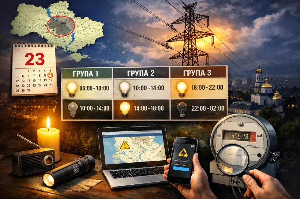 Графік відключення світла Київська область 23 березня: планові відключення електроенергії, актуальні графіки, як перевірити свою чергу та що відомо сьогодні.
