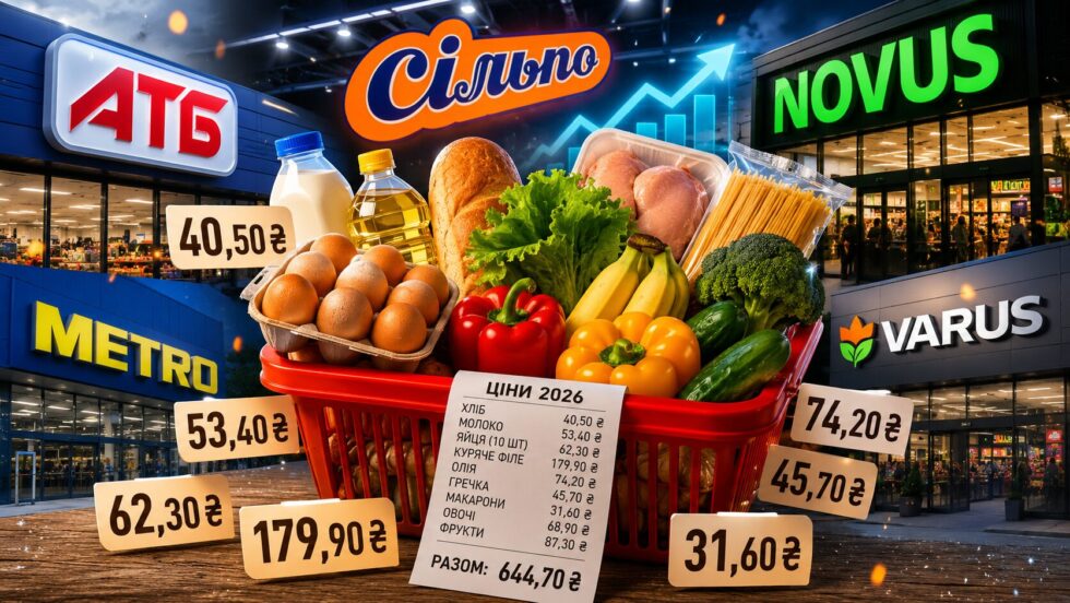 Де дешевше купувати продукти в Києві 2026: ціни в АТБ, Сільпо, Novus, Metro та Varus, як змінилися витрати у травні, що подорожчало та де українці реально економлять.