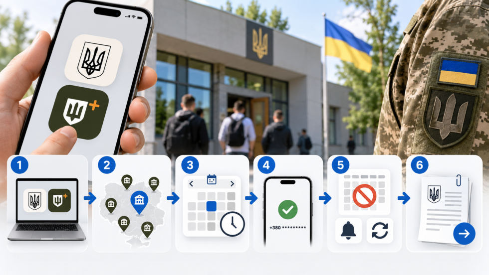 Електронна черга ТЦК у 2026 році: як записатися через сайт або Резерв+, обрати ТЦК, дату й час, підтвердити номер телефону, що робити без вільних слотів і куди подавати заяву на відстрочку в Україні.