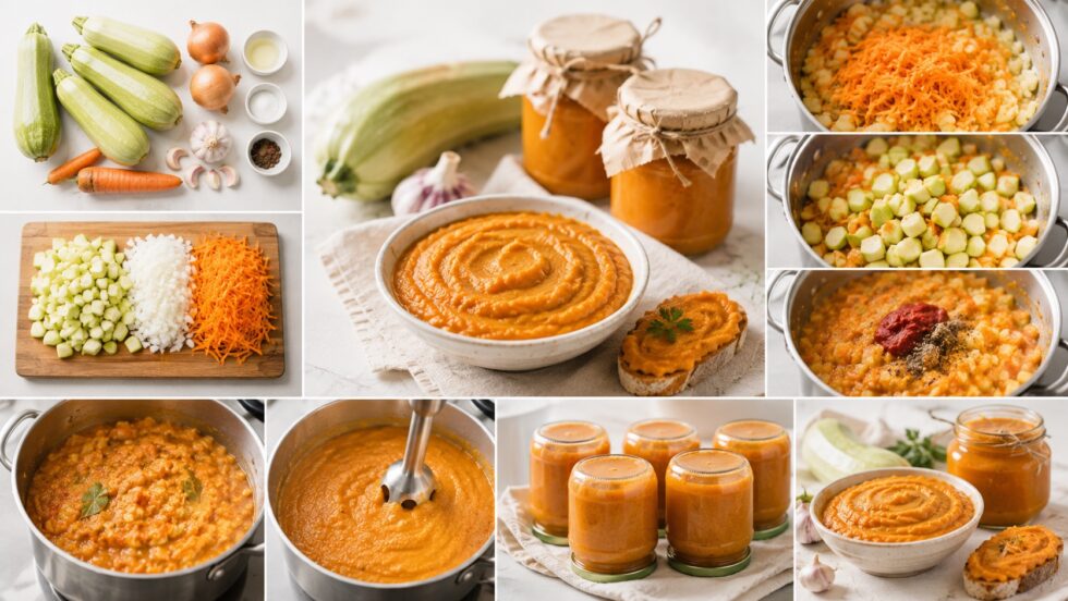 Рецепт кабачкової ікри на зиму: кабачки, морква, цибуля, томатна паста, часник і оцет. Даємо класичні пропорції та розрахунок рецепта кабачкової ікри на 3 кг кабачків.