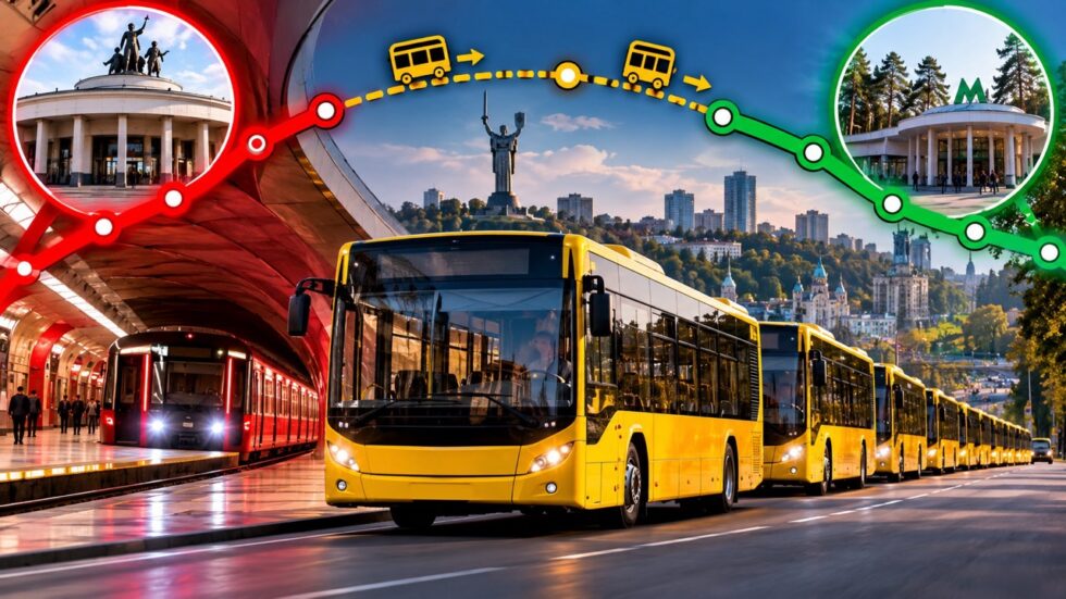 5 жовтня 2026 року Андрій Ткачов повідомив про автобуси між червоною та зеленою гілками метро Києва: 12 машин уже працюють, маршрут №1-М їде від «Палацу спорту» до «Лісової», графік нових рейсів ще не оголосили.